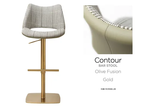 Contour Barstool Gold Olive Fusion