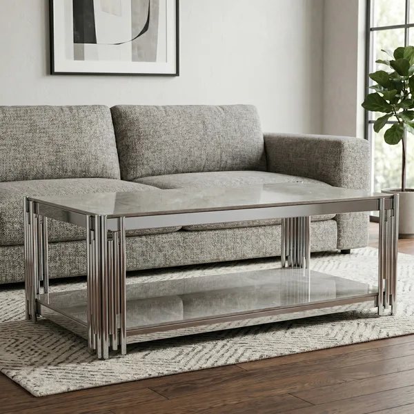 Belini Coffee Table Sintered Stone and Stainless Steel