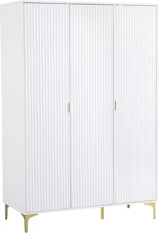 Miami 3 Door Wardrobe - White/Gold