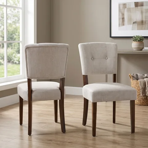 Oakridge Dining Chair - Beige Fabric Dark Oak
