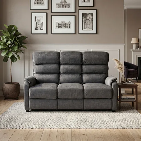 Savoy 3 Seater Fixed Grey