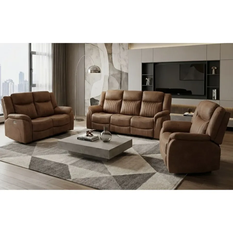 Darlington 3+1+1 Electric Suite - Tan