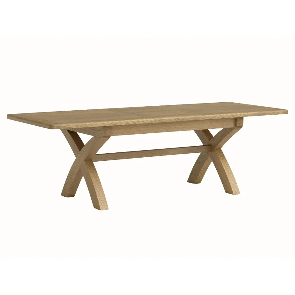 Dorchester Oak Cross Leg Dining Table 200cm Extension