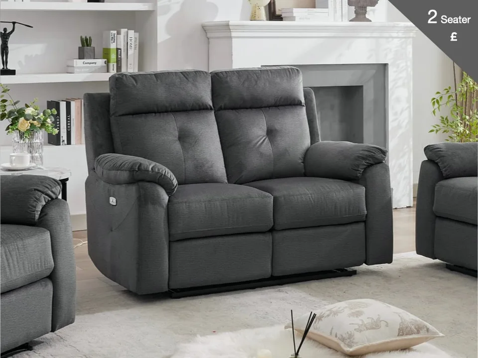 Palermo 2 Seater Electric Recliner Anthracite