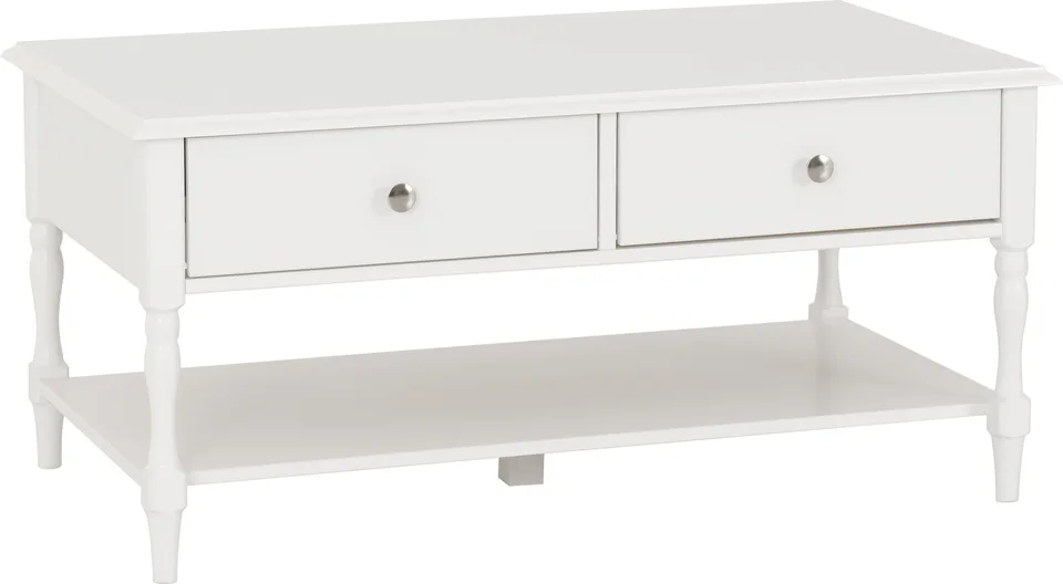 Stratford 2 Drawer Coffee Table - White
