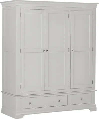 Bordeaux 3 Door Wardrobe - Pebble Grey