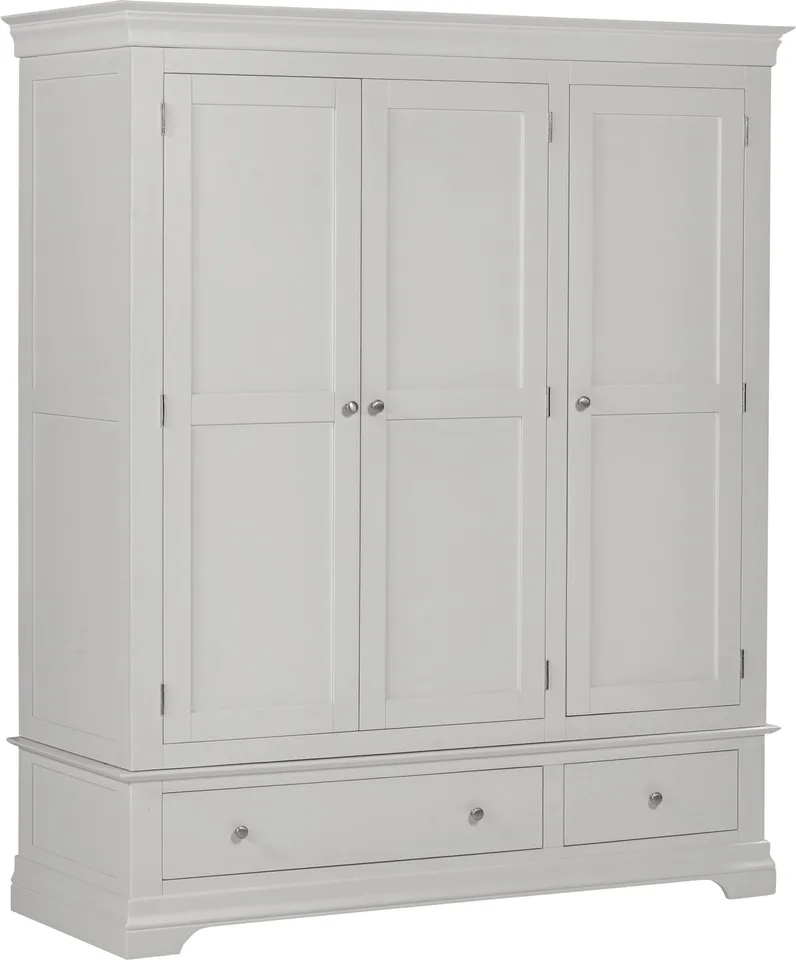 Bordeaux 3 Door Wardrobe - Pebble Grey