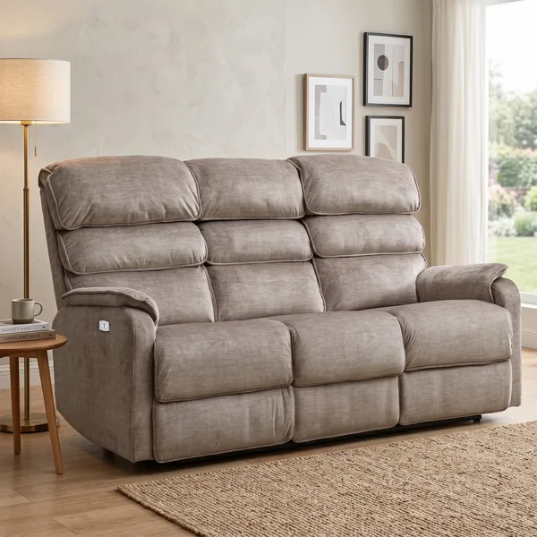Savoy 3 Seater Electric Taupe