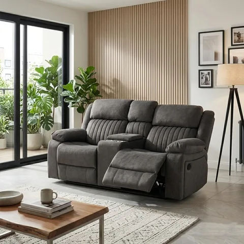 Morgan 2 Seater Recliner With Console Iron