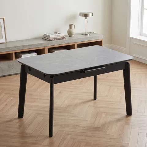 Turin Sintered Stone Extension Dining Table 130-160cm - Dark Grey