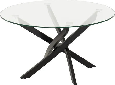 Sheldon Round Coffee Table - Clear Glass/Black