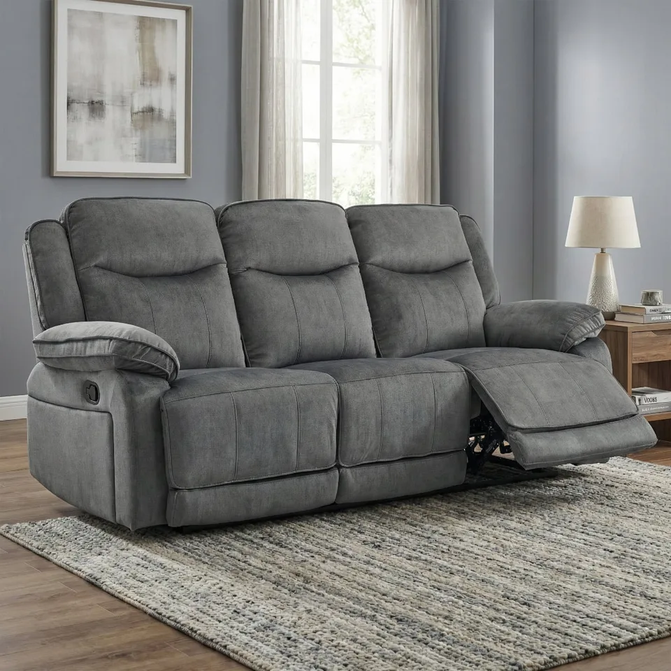 Clayton 3 Seater Recliner Grey