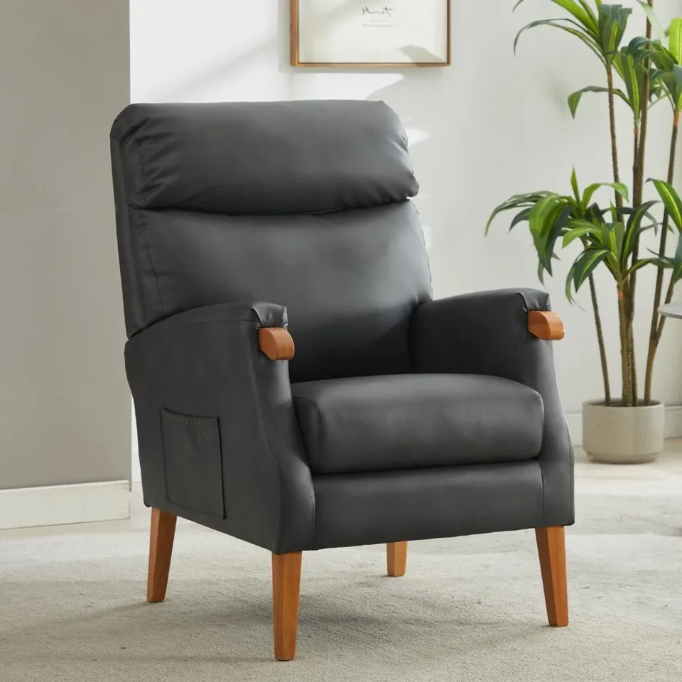 Faro Fireside Chair - Grey PU