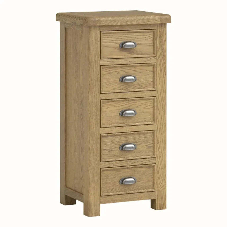 Dorchester Oak 5 Drawer Narrow Chest