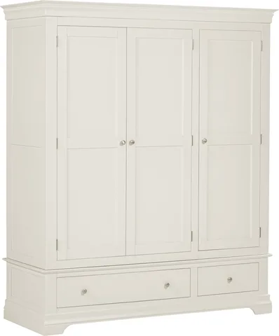 Bordeaux 3 Door Wardrobe - Ivory