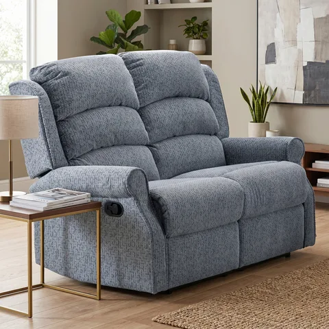 Windsor 2 Seater Manual Recl Steel Blue
