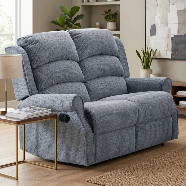 Windsor 2 Seater Manual Recl Steel Blue