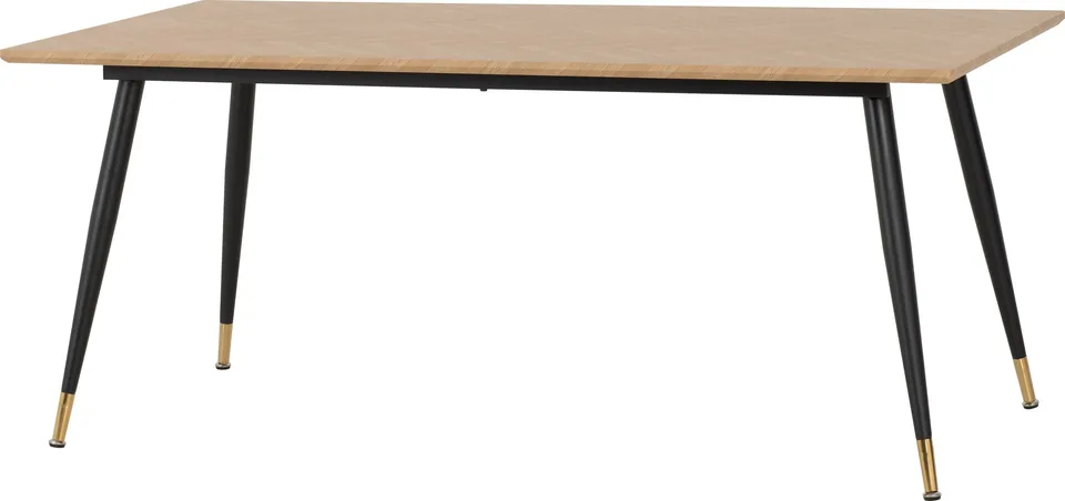 Hamilton Large Dining Table - Medium Oak Effect/Black