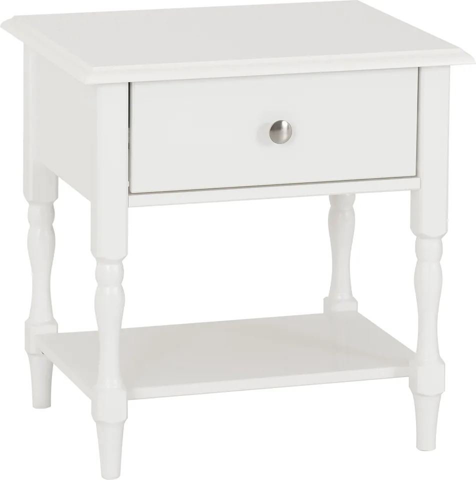 Stratford 1 Drawer Side Table - White