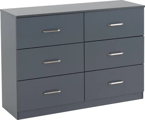 Dakota 6 Drawer Chest - Dark Grey