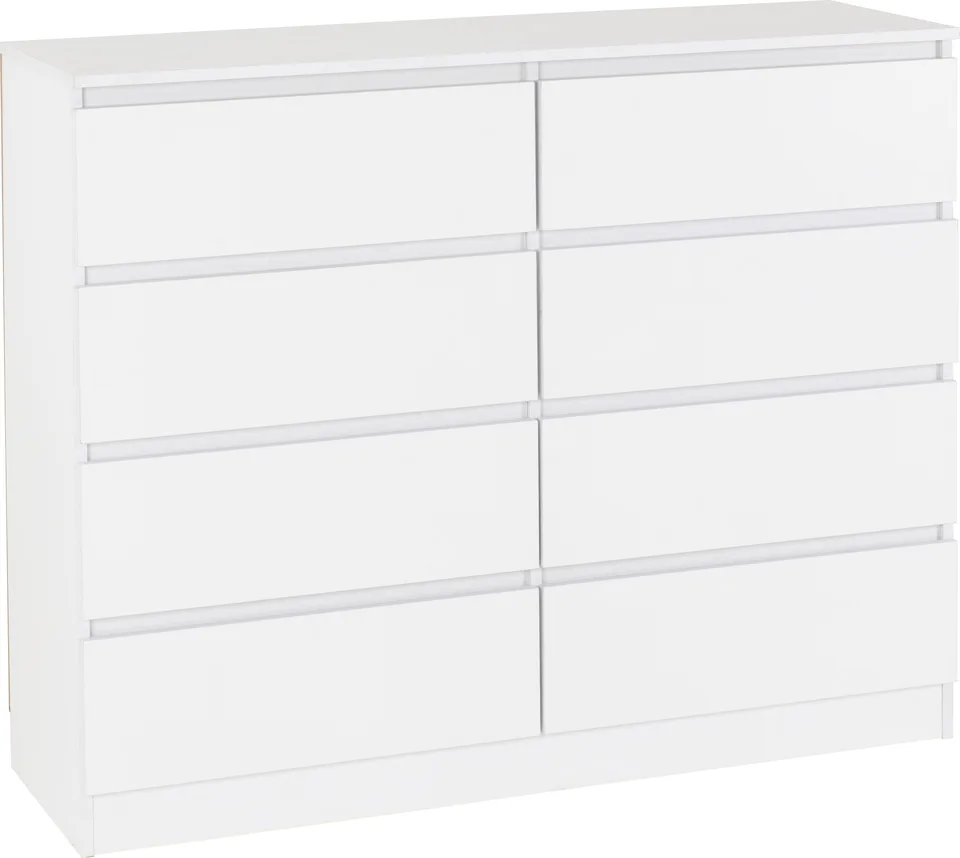 Malvern 8 Drawer Chest - White
