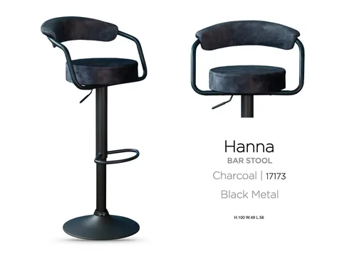 Hanna Bar Stool Charcoal