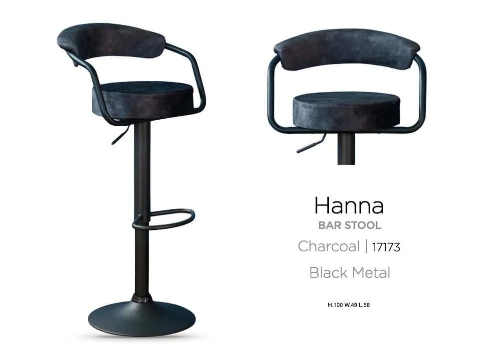 Hanna Bar Stool Charcoal