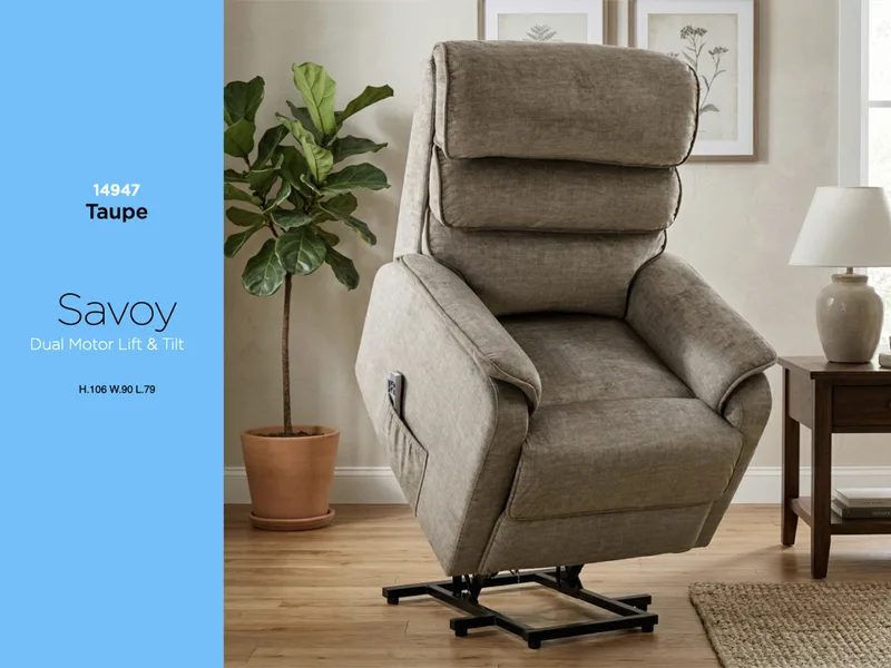 Savoy Elec L/T Dual Motor Chair Taupe