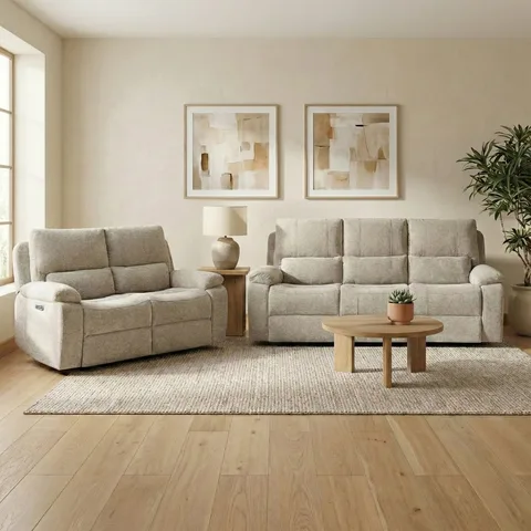 Knightsbridge Electric Reclining Suite Fossil 3+2