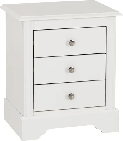 Stratford 3 Drawer Bedside - White