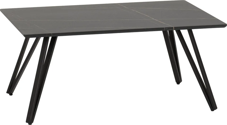 Marlow Coffee Table - Black Marble Effect/Black