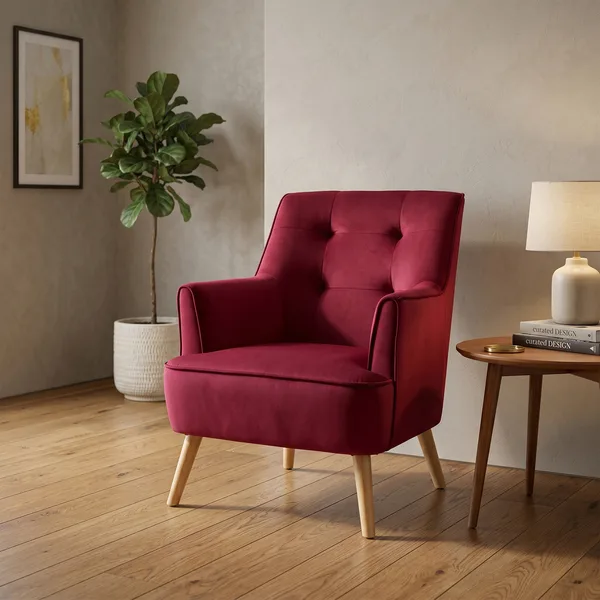Tara Accent Chair - Dark Crimson