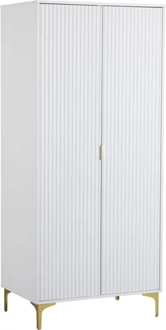 Miami 2 Door Wardrobe - White/Gold