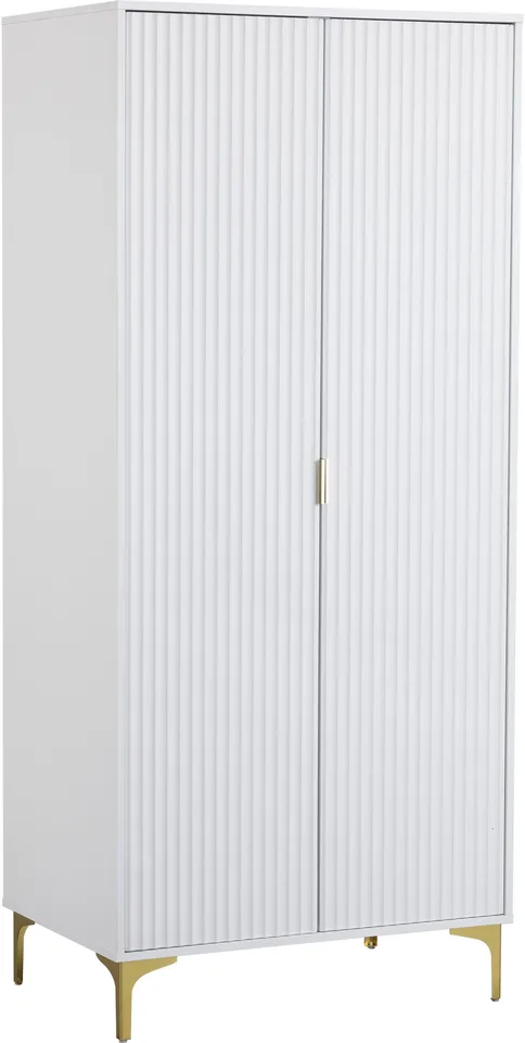 Miami 2 Door Wardrobe - White/Gold