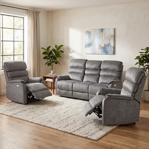 Savoy 3+1+1 Suite Grey Elec