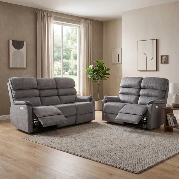 Savoy 3+2 Suite Grey Elec