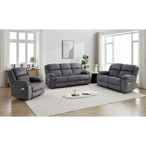 Morgan 3 Seater Electric Recliner Slate Grey