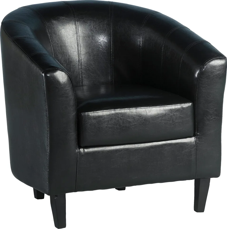 Tempo Tub Chair - Black Faux Leather