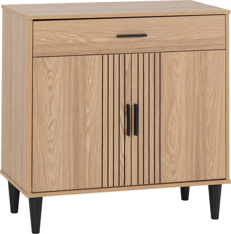 Tessa 2 Door 1 Drawer Sideboard - Natural Oak Effect
