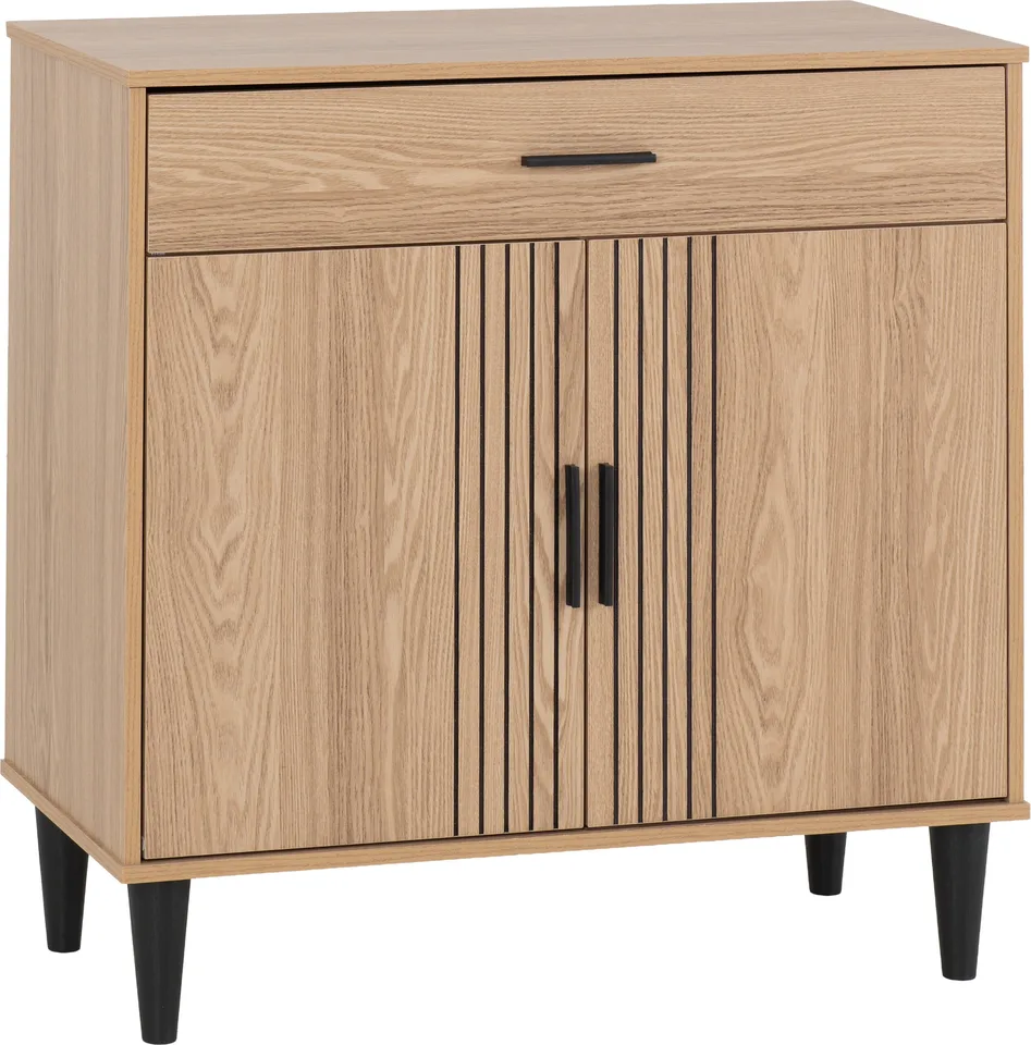 Tessa 2 Door 1 Drawer Sideboard - Natural Oak Effect