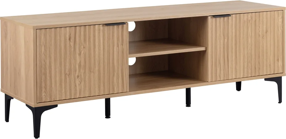Miami 2 Door Tv Unit - Oak Effect/Black