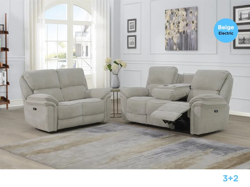 Westbury Electric Reclining 3+2 Beige