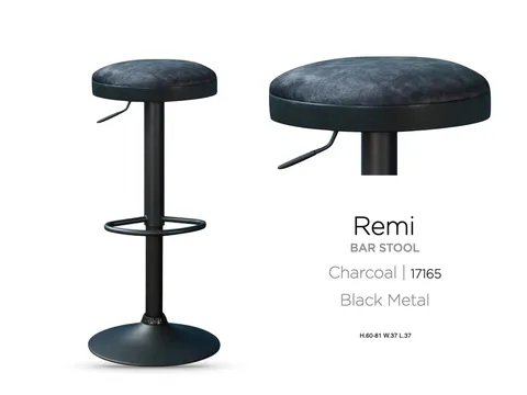 Remi Bar Stool Charcoal