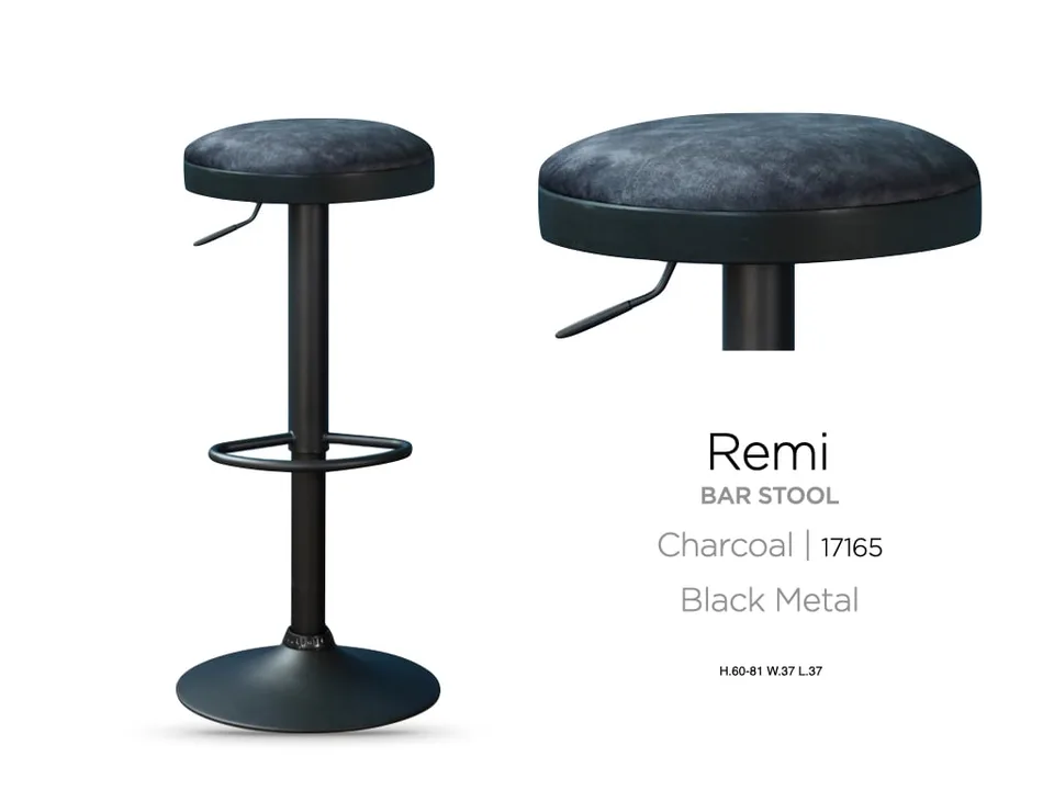 Remi Bar Stool Charcoal