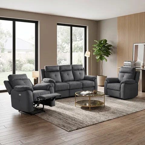 Palermo 3+1+1 Fabric Suite Anthracite (Electric)