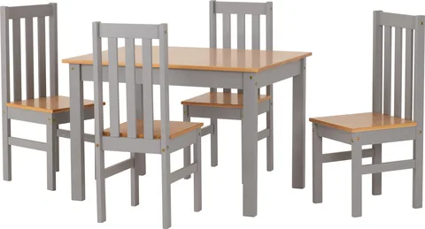 Ludlow 1+4 Dining Set - Grey Slate/Oak Lacquer