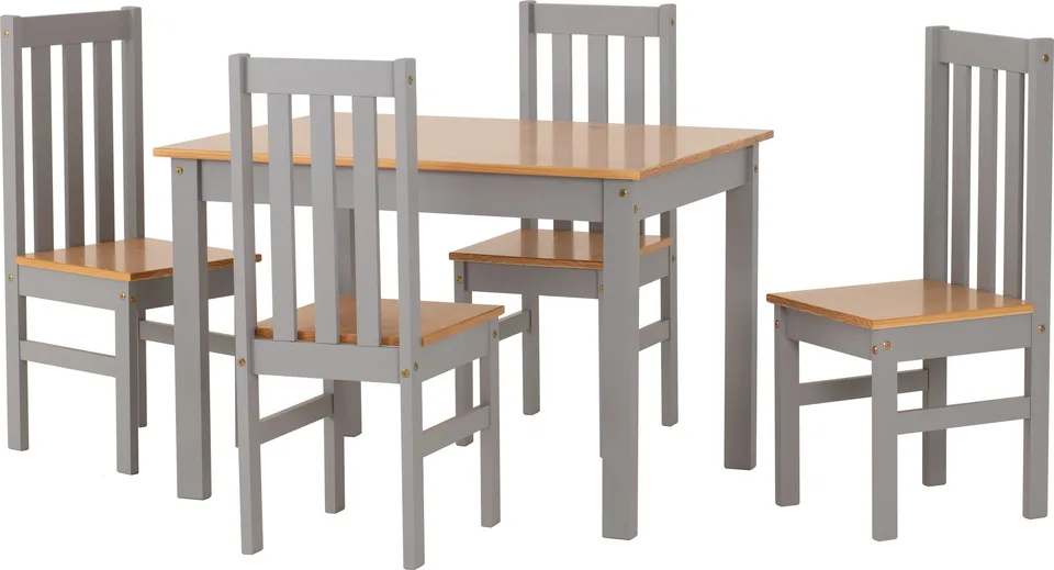 Ludlow 1+4 Dining Set - Grey Slate/Oak Lacquer