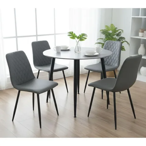 Argenta 90cm Dining Set - Dark Grey Chairs