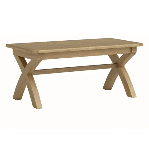 Dorchester Oak Cross Leg Dining Table 220cm Fixed