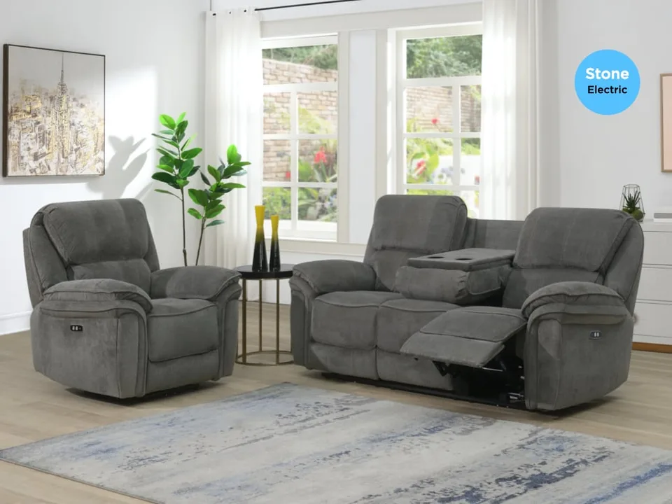 Westbury Electric Reclining 3+1+1 Stone